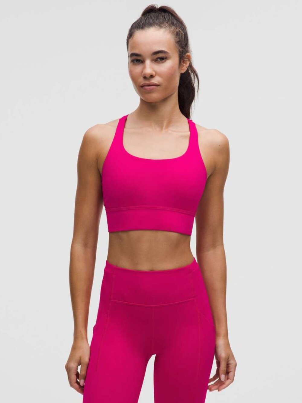 NWT CALYPSO PINK sz 6 Lululemon Energy Longline Bra *Medium Support, B–D Cups